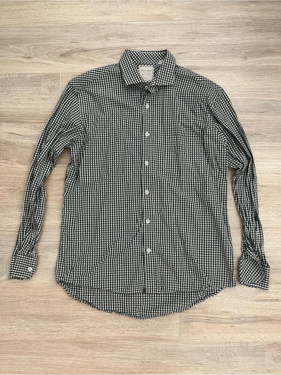 Billy Reid Other - Billy Reid Men’s Green/White Gingham Button-Down Shirt Standard Cut - Medium